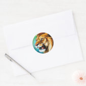 Roaring Lion Side Posed Portrait-57566 Ronde Sticker (Envelop)