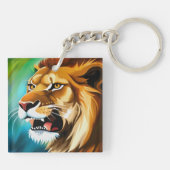 Roaring Lion Side Posed Portrait-57566 Sleutelhanger (Achterkant)