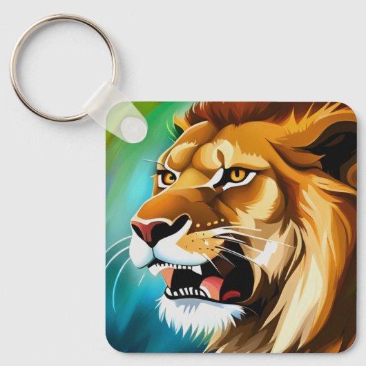 Roaring Lion Side Posed Portrait-57566 Sleutelhanger (Voorkant)