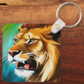 Roaring Lion Side Posed Portrait-57566 Sleutelhanger (Achterkant)