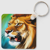 Roaring Lion Side Posed Portrait-57566 Sleutelhanger (Achterkant)