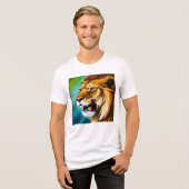 Roaring Lion Side Posed Portrait-57566 Tri-Blend Shirt (Voorkant volledig)