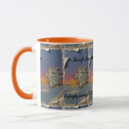 Roaring Lion Sunrise Papercut Mug Mok
