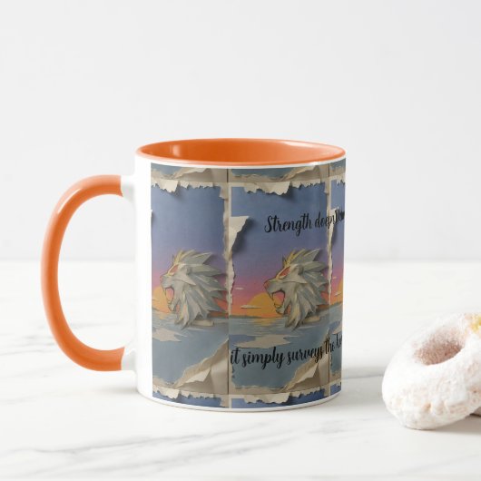 Roaring Lion Sunrise Papercut Mug Mok (Met donut)