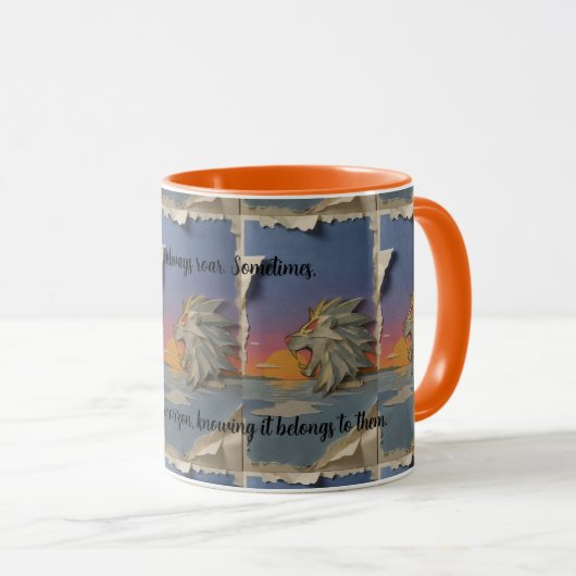 Roaring Lion Sunrise Papercut Mug Mok (Voorkant rechts)