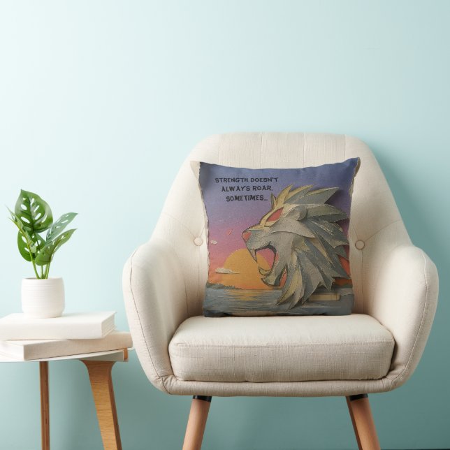 Roaring Lion Sunrise Papercut Throw Pillow Kussen (Stoel)