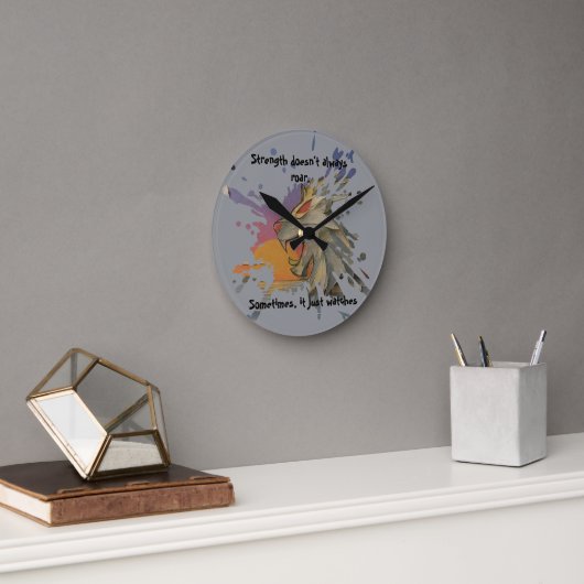 Roaring Lion Sunrise Papercut Wall Clock Ronde Klok (Kantoor)