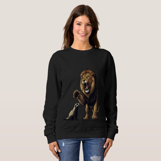 Roaring Lion Sweatshirt – Power in Every Thread (Voorkant volledig)