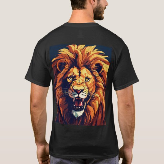 Roaring Lion T-Shirt - Mannen Dames & Kinder (Achterkant)
