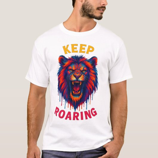 Roaring Lion T-shirt – Wild Jungle Animal Graphic (Voorkant)