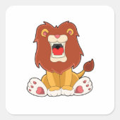 Roaring Lion Vierkante Sticker (Voorkant)