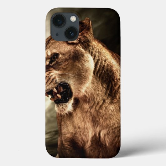 Roaring lioness against stormy Case-Mate iPhone case (Achterkant)