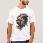Roaring Majesty - Fierce Lion Art Design T-shirt (Voorkant)