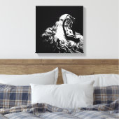 Roaring met de muur van Lion Canvas Afdruk (Insitu (Slaapkamer))