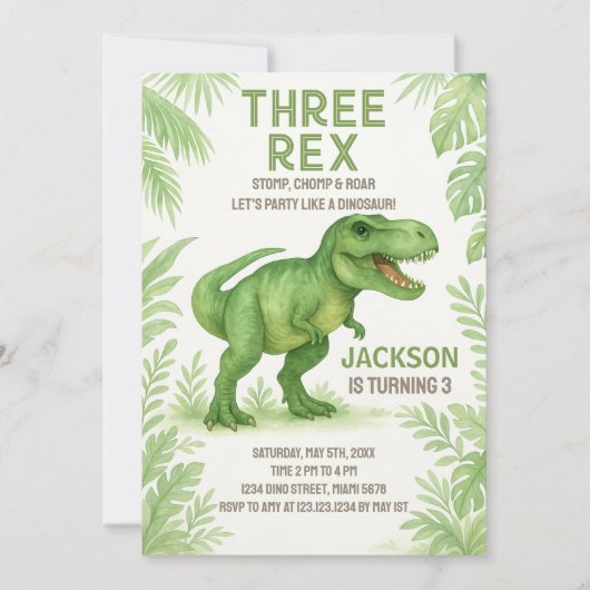 Roaring Party Kaart voor kinderen (Voorkant)