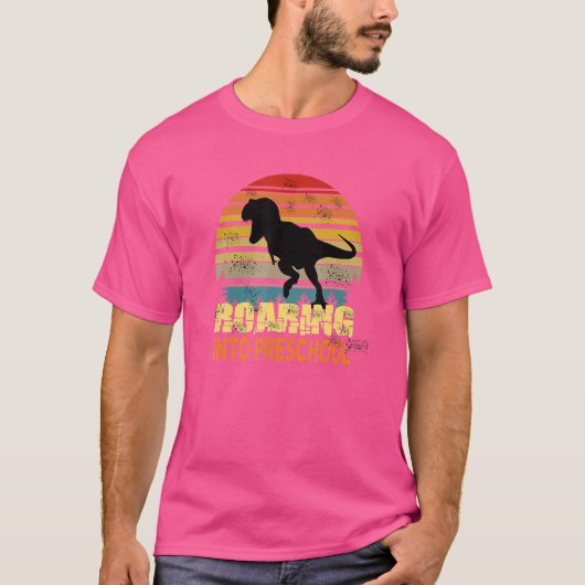 Roaring Preschool Dinosaur Back To School First Da T-shirt (Voorkant)