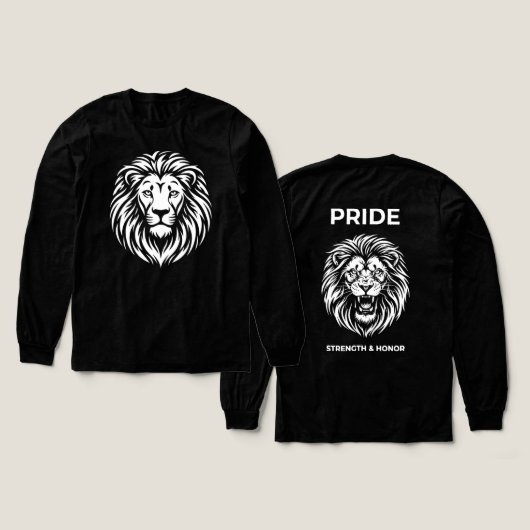 Roaring Pride: Strength & Honor Lion Tri-Blend Shirt (Voorkant /achterkant)