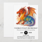 Roaring Rainbow Dragon Birthday Kaart (Voorkant / Achterkant)