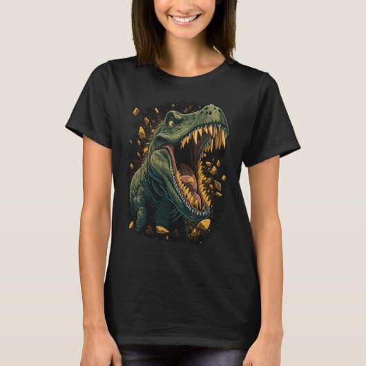 Roaring Rex Tyrannosaurus Rex Dinosaur Head T-shirt (Voorkant)