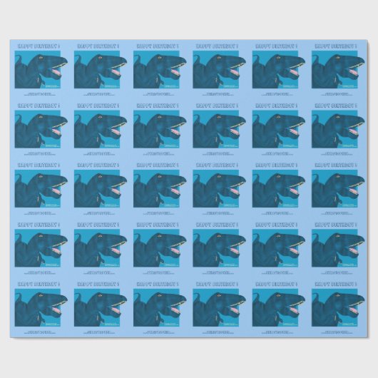 Roaring Rex (Verjaardag) Cadeaupapier (Vlak)