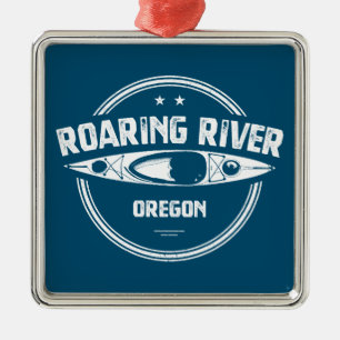 Roaring River Oregon Kayak Metalen Ornament