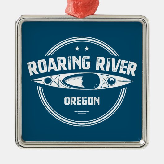 Roaring River Oregon Kayak Metalen Ornament (Voorkant)