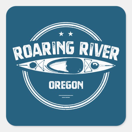 Roaring River Oregon Kayak Vierkante Sticker (Voorkant)