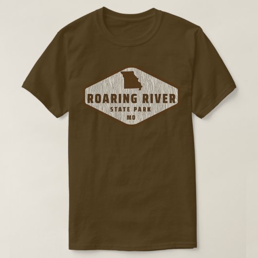 Roaring River State Park Missouri Tree Log textuur T-shirt (Design voorkant)