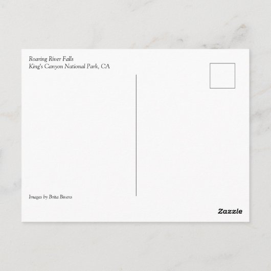 Roaring rivierHerfsten, Konings Canyon, CA-Briefka Briefkaart (Achterkant)