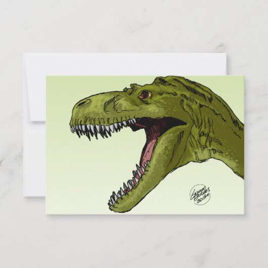 Roaring T-Rex Dinosaur door Geraldo Borges Kaart (Voorkant)