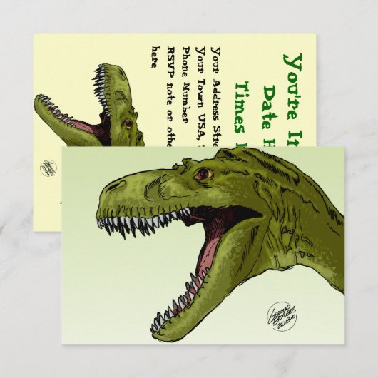 Roaring T-Rex Dinosaur door Geraldo Borges Kaart (Voorkant / Achterkant)