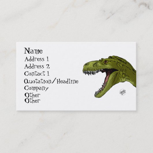 Roaring T-Rex Dinosaur door Geraldo Borges Visitekaartje (Voorkant)