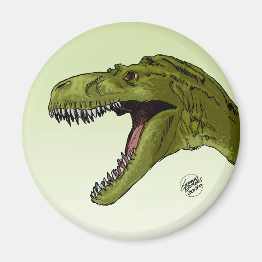 Roaring T-Rex Dinosaurus van Geraldo Borges Magneet (Voorkant)