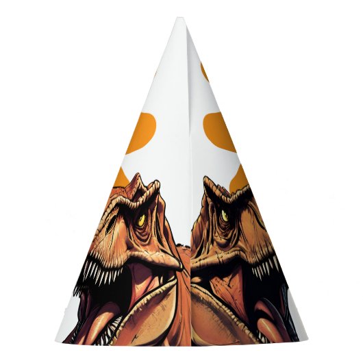 Roaring T-Rex Verjaardag Custom Dino Bash Feesthoedjes (Achterkant)