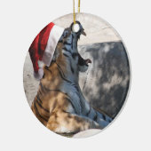 Roaring Tiger beroemd gemaakt door Santa Hat Keramisch Ornament (Links)