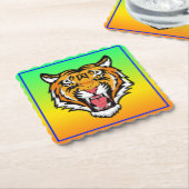 Roaring Tiger Head-25818 Kartonnen Onderzetters (Gebogen)
