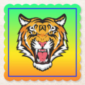 Roaring Tiger Head-25818 Kartonnen Onderzetters (Voorkant)