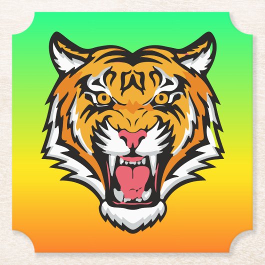 Roaring Tiger Head-25818 Kartonnen Onderzetters (Voorkant)
