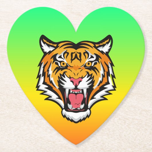 Roaring Tiger Head-25818 Kartonnen Onderzetters (Voorkant)