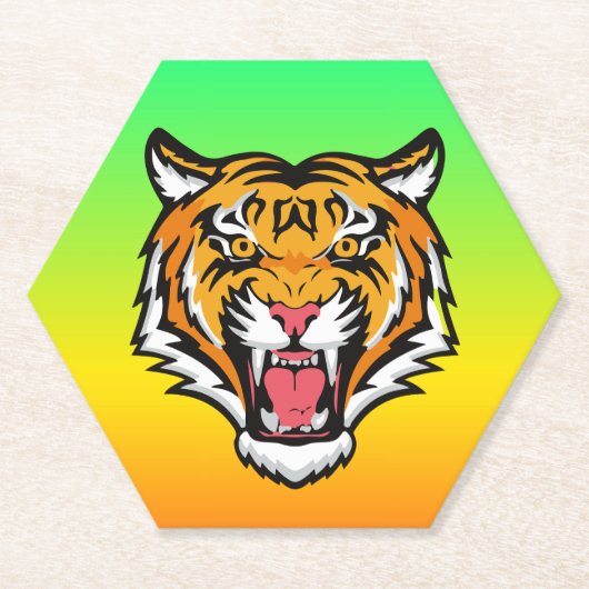 Roaring Tiger Head-25818 Kartonnen Onderzetters (Voorkant)