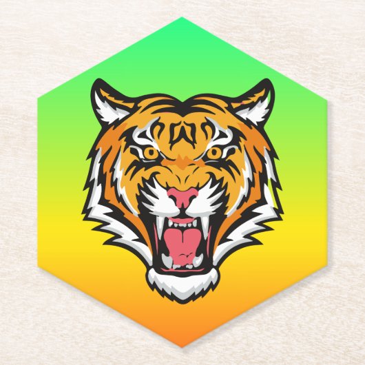 Roaring Tiger Head-25818 Kartonnen Onderzetters (Voorkant)