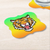Roaring Tiger Head-25818 Kartonnen Onderzetters (Gekanteld)