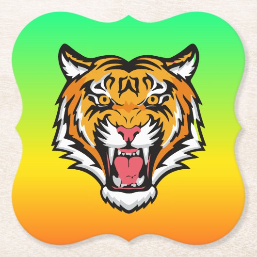 Roaring Tiger Head-25818 Kartonnen Onderzetters (Voorkant)