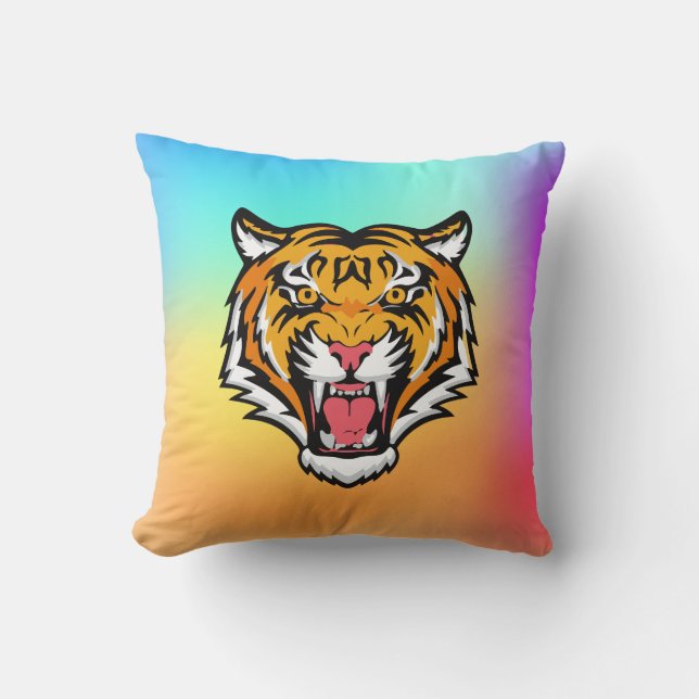 Roaring Tiger Head-25818 Kussen (Voorkant)