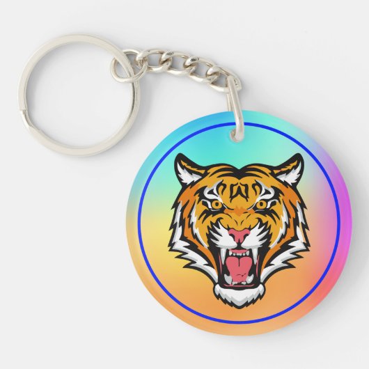 Roaring Tiger Head-25818 Sleutelhanger (Voorkant)