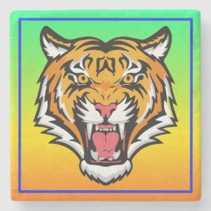 Roaring Tiger Head-25818 Stenen Onderzetter