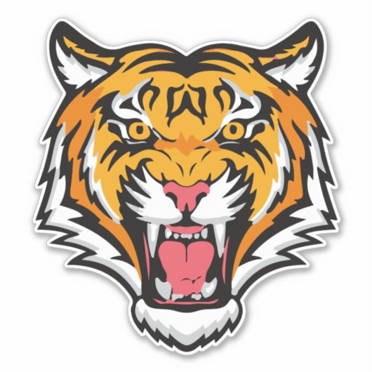 Roaring Tiger Head-25818 Sticker (Voorkant)