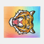 Roaring Tiger Head-25818 Travel Mug Fleece Deken (Voorkant (Horizontaal))