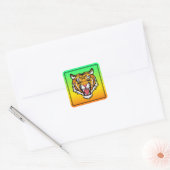Roaring Tiger Head-25818 Travel Mug Vierkante Sticker (Envelop)