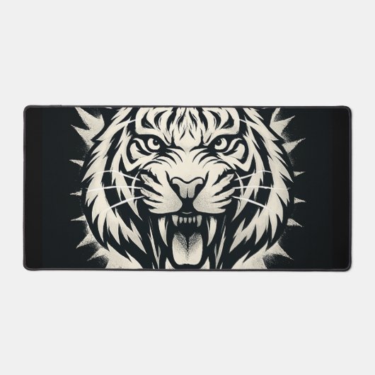 Roaring Tiger Head Illustration Bureaumat (Voorkant)